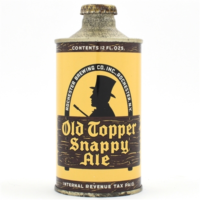 Old Topper Snappy Ale Cone Top WHITE TEXT 178-6