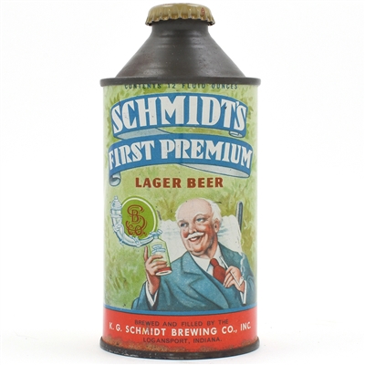 Schmidts First Premium Beer Cone Top NO DATE 184-1