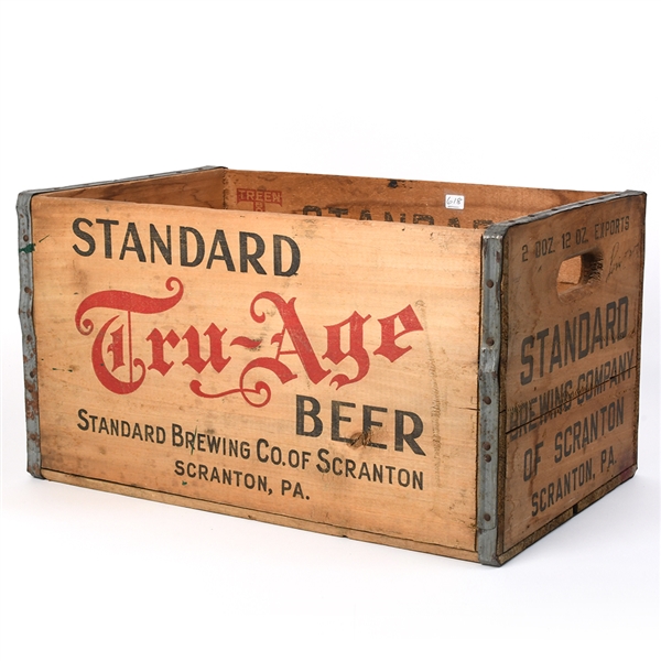 Standard Tru Age Beer 1930s Wood Bottle Crate