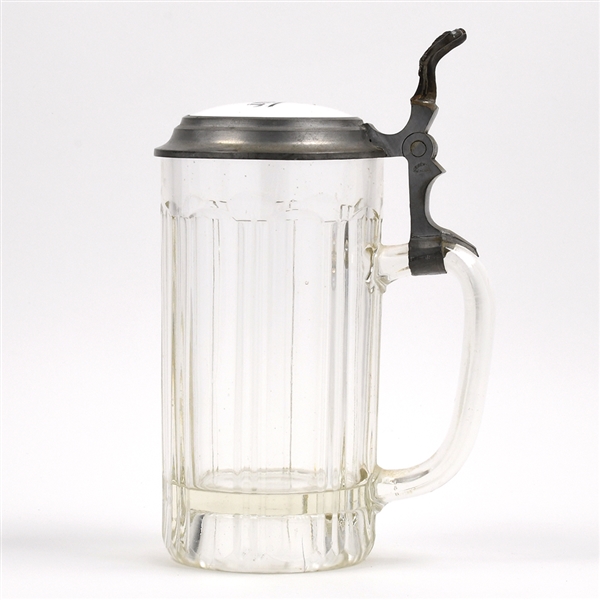 Faust Pre-Prohibition Enameled Pewter Lidded Drinking Mug