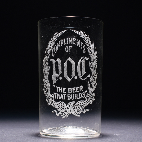 POC Beer Pre-Prohibition Etched Glass