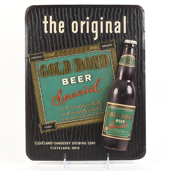 Gold Bond Beer 1940s Composition Sign