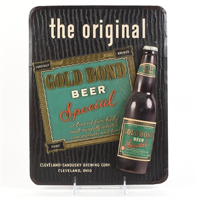Gold Bond Beer 1940s Composition Sign