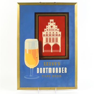 Leisys Dortmunder 1940s Tin-Over-Cardboard Sign