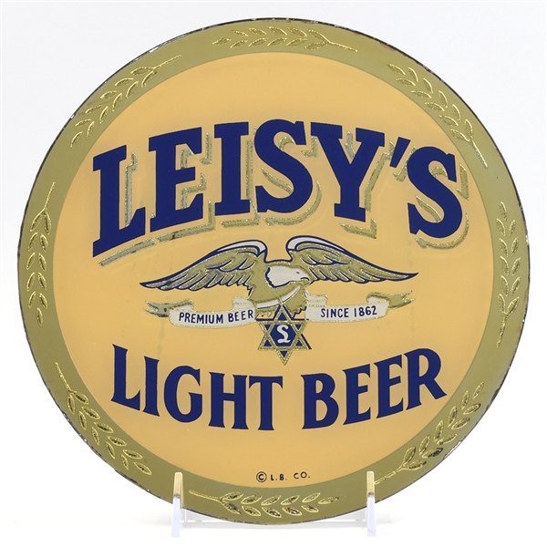 Leisys Light Beer 1940s Reverse-Painted Glass Sign