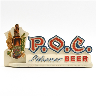 POC Beer 1940s Composition Material Back Bar Sign