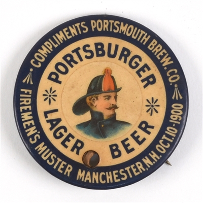 Portsburger Beer Pre-Prohibition Pinback RARE