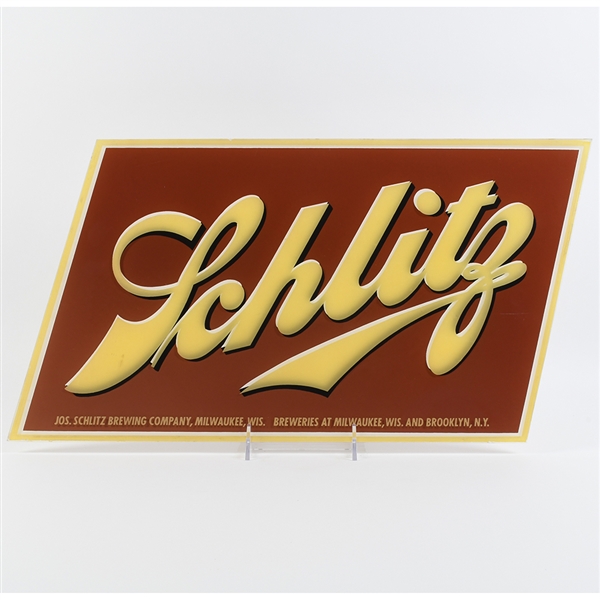 Schlitz Beer 1940s Reverse-Painted Glass Sign
