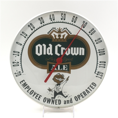 Old Crown Ale 1950s Thermometer Featuring Crownie