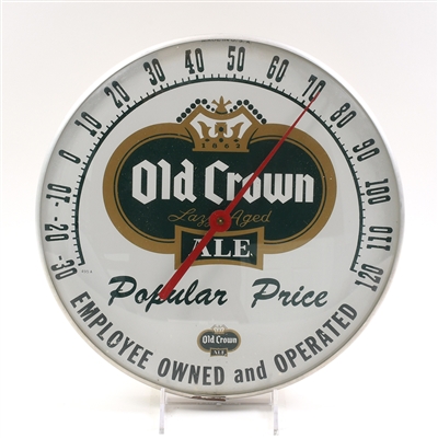 Old Crown Ale 1950s Thermometer Text Only