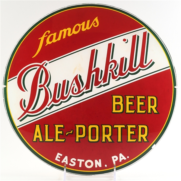 Bushkill Beer-Ale-Porter 1930s Glass Light Lens WOW