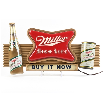 Miller Beer 1950s Figural Plastic Illuminated Sign