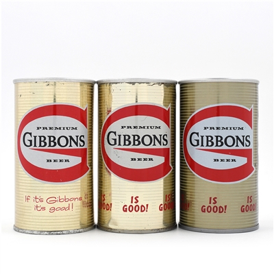Gibbons Beer Zip and Pull Tabs Lot of 3 Different inc RARE DULL GOLD