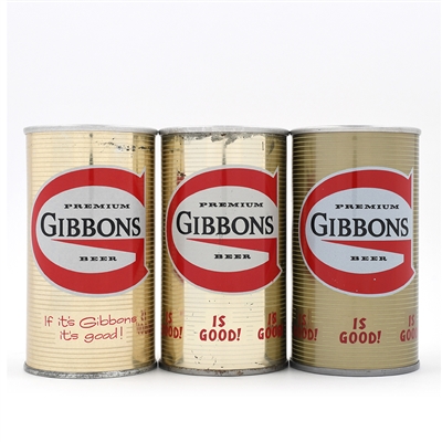 Gibbons Beer Zip and Pull Tabs Lot of 3 Different inc RARE DULL GOLD