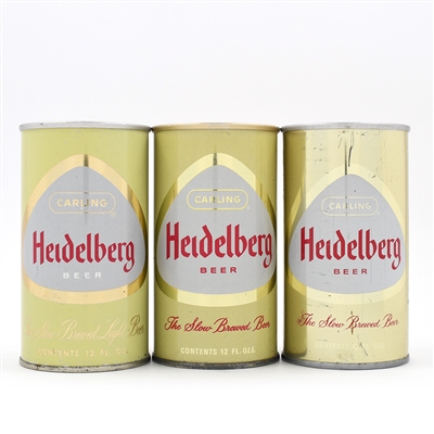 Heidelberg Beer Zip and Pull Tabs Lot of 3 Different SCARCE RED LETTER