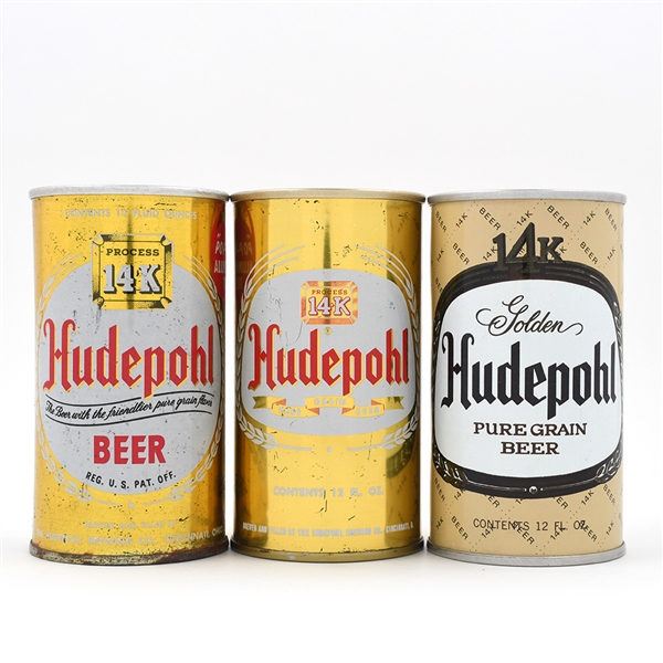 Hudepohl Beer Zip and Pull Tabs Lot of 3 Different INCL TEST CAN 233-30 1 RARE