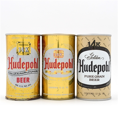 Hudepohl Beer Zip and Pull Tabs Lot of 3 Different INCL TEST CAN 233-30 1 RARE