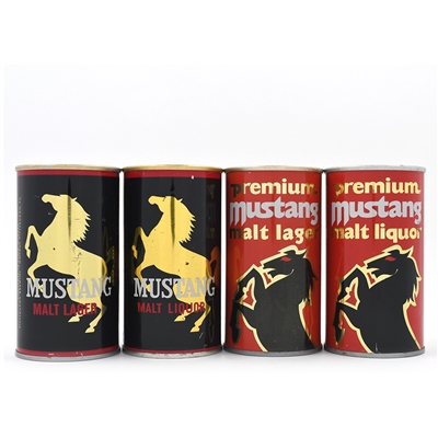 Mustang Malt LAGER and Malt Liquor Pull Tabs Lot of 4 Different