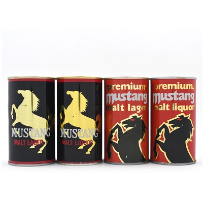 Mustang Malt LAGER and Malt Liquor Pull Tabs Lot of 4 Different