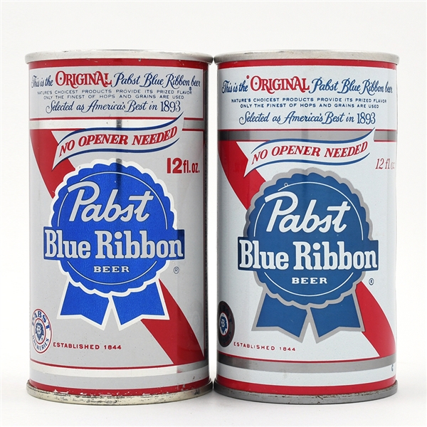 Pabst Blue Ribbon Zip and Pull Tab Lot of 2 Different