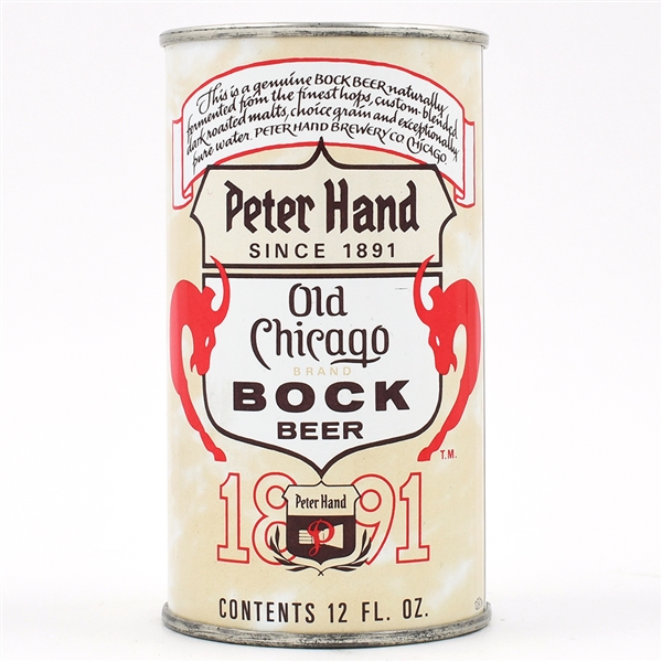 Peter Hand Old Chicago Bock Test Pull Tab Rolled as a Flat 237-13 SCARCE