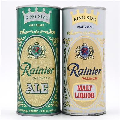 Rainier Ale and SCARCE Malt Liquor 16 Ounce Pull Tabs Lot of 2