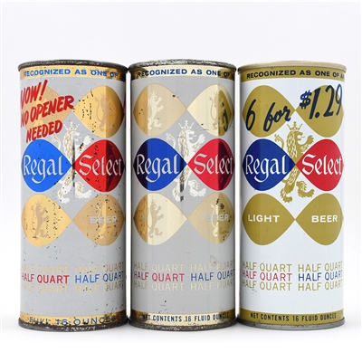 Regal Select Beer 16 Ounce Fan and Insert Tabs Lot of 3 Different