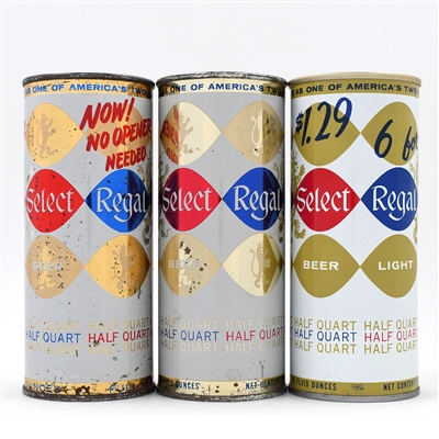 Regal Select Beer 16 Ounce Fan and Insert Tabs Lot of 3 Different