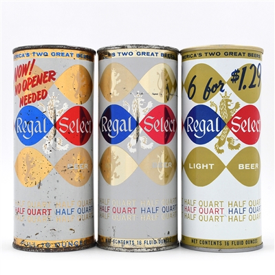 Regal Select Beer 16 Ounce Fan and Insert Tabs Lot of 3 Different