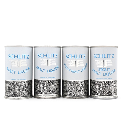 Schlitz Malt LAGER and Malt Liquor Zip Top and Pull Tabs Lot of 4 Different
