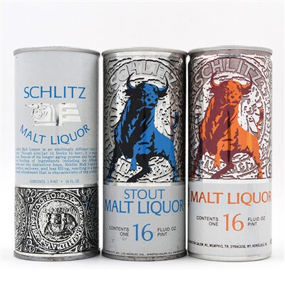 Schlitz Malt Liquor 16 Ounce Pull Tabs Lot of 3 Different
