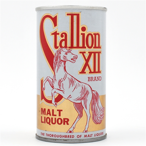 Stallion XII Malt Liquor Pull Tab GOLD MEDAL METALLIC GOLD STILL FULL UNLISTED