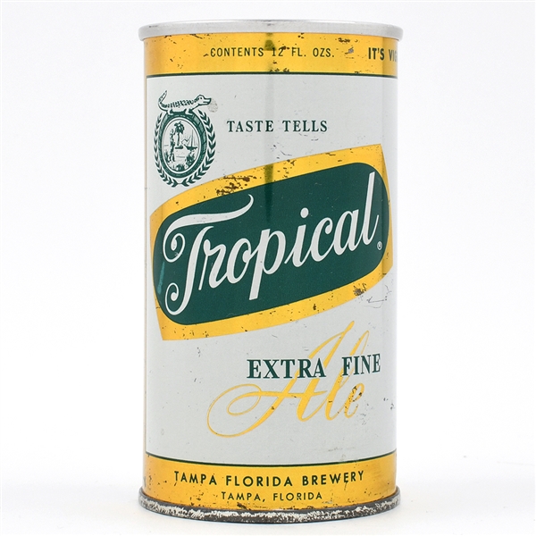 Tropical Ale Zip Top TAMPA FLORIDA BREWERY L140-5 RARE UNLISTED BEST KNOWN