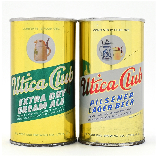 Utica Club Ale and Beer Zip Tops Lot of 2