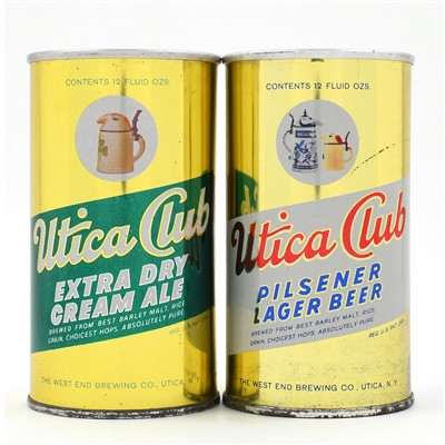 Utica Club Ale and Beer Zip Tops Lot of 2