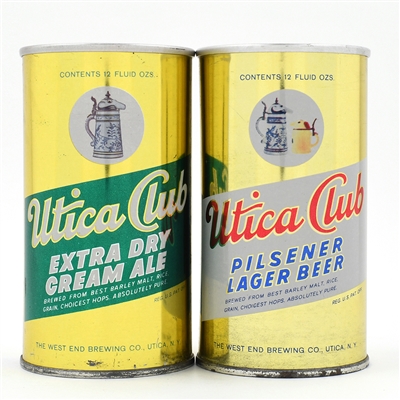 Utica Club Ale and Beer Zip Tops Lot of 2