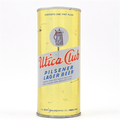 Utica Club Beer 16 Ounce Fan Tab RARE CLEAN 168-30