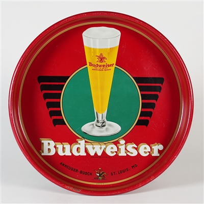 Budweiser Anheuser Busch Pilsner Glass 1940s Tray TOUGH