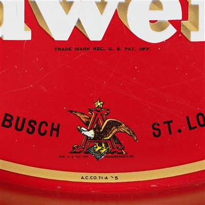 Budweiser Anheuser Busch Pilsner Glass 1940s Tray TOUGH