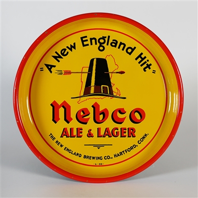 Nebco Ale Lager New England Hit Pilgrim Hat Tray EXCELLENT
