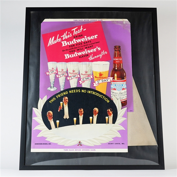 Budweiser Make This Test Friend Needs No Introduction Diecut Cardboard Sign