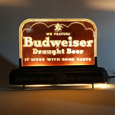 Budweiser Draught Beer It Lives With Good Taste ROG Illuminated Sign