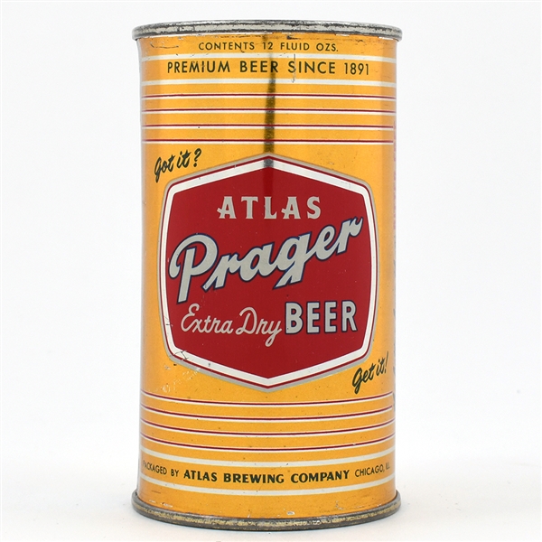 Atlas Prager Beer Bank Lid Flat Top NEAR MINT 32-24