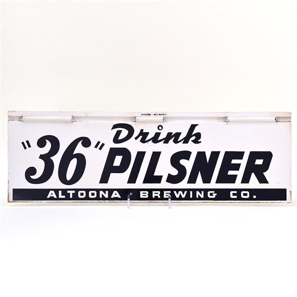 36 Pilsner Beer 1930s 2-sided Tin Sign