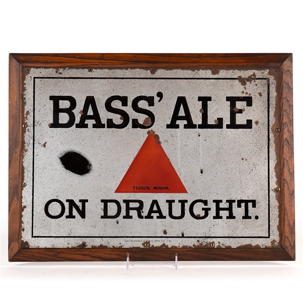 Bass Ale On Draught Pre-Prohibition Tin Sign TUCHFARBER