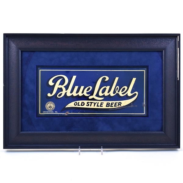 Blue Label Beer 1930s Tin-Over-Cardboard Sign PITTSBURGH BRWG