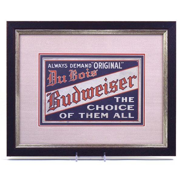 Du Bois Budweiser 1930s Tin-Over-Cardboard Sign