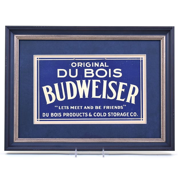 Du Bois Budweiser Pre-Prohibition Cardboard Sign