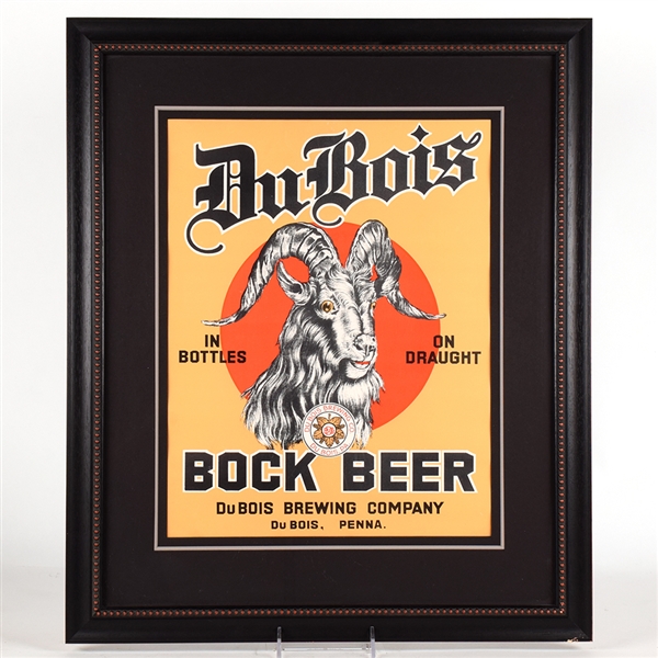 DuBois Bock In Bottles On Draught 1930s Cardboard Sign