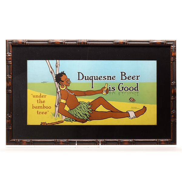 Duquesne Beer 1930s Paper or Cardboard Sign BAMBOO TREE